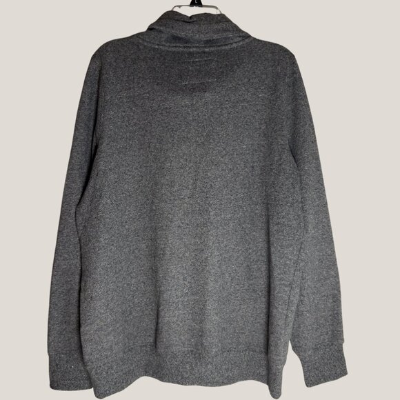 Women's Marc NY Performance Gray Gold Stripe Cowl Neck Sweatshirt, XL - Picture 2 of 7